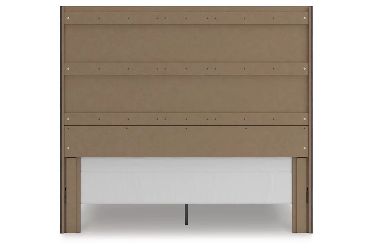 Candanew King Panel Storage Bed In Charcoal NCB3370B9