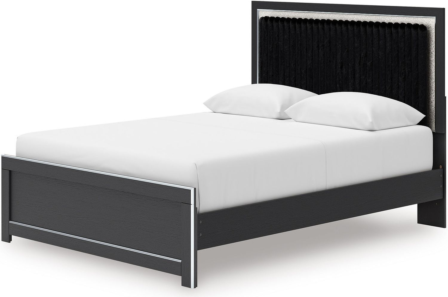 Ravalori Queen Upholstered Panel Headboard In Black NCB338057