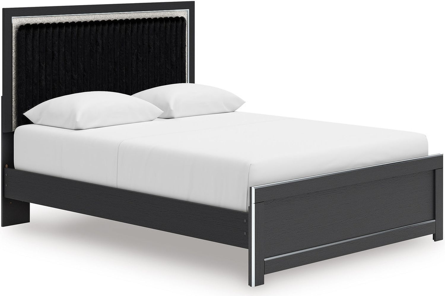 Ravalori Queen Upholstered Panel Headboard In Black NCB338057