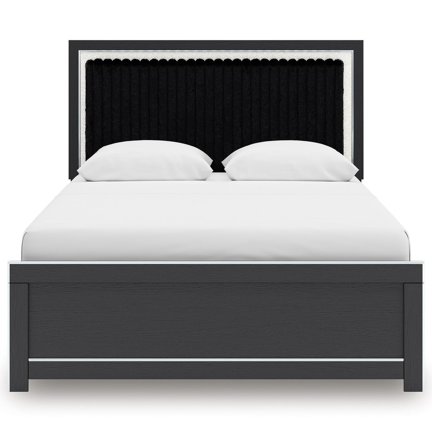 Ravalori Queen Upholstered Panel Headboard In Black NCB338057