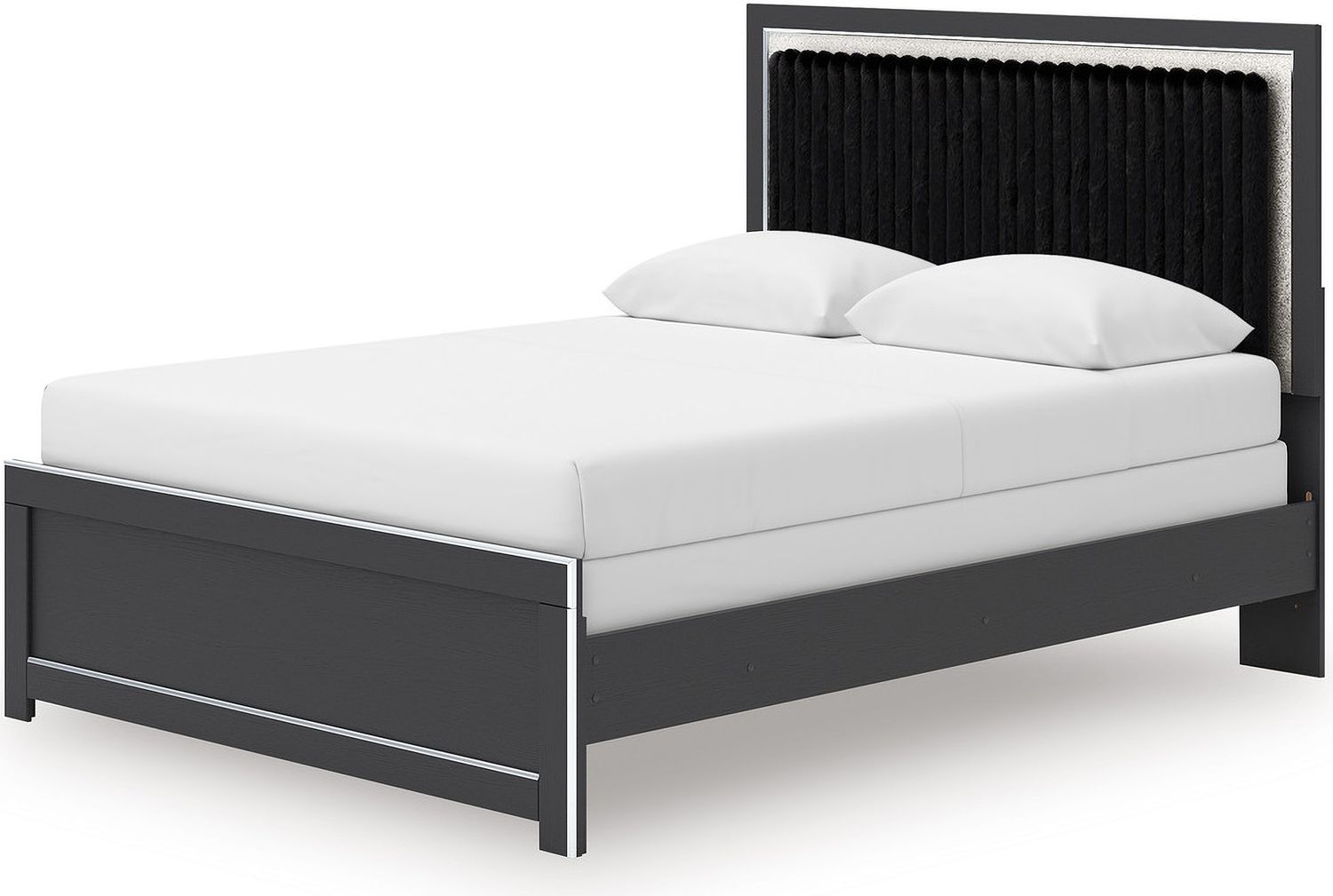 Ravalori Queen Upholstered Panel Headboard In Black NCB338057