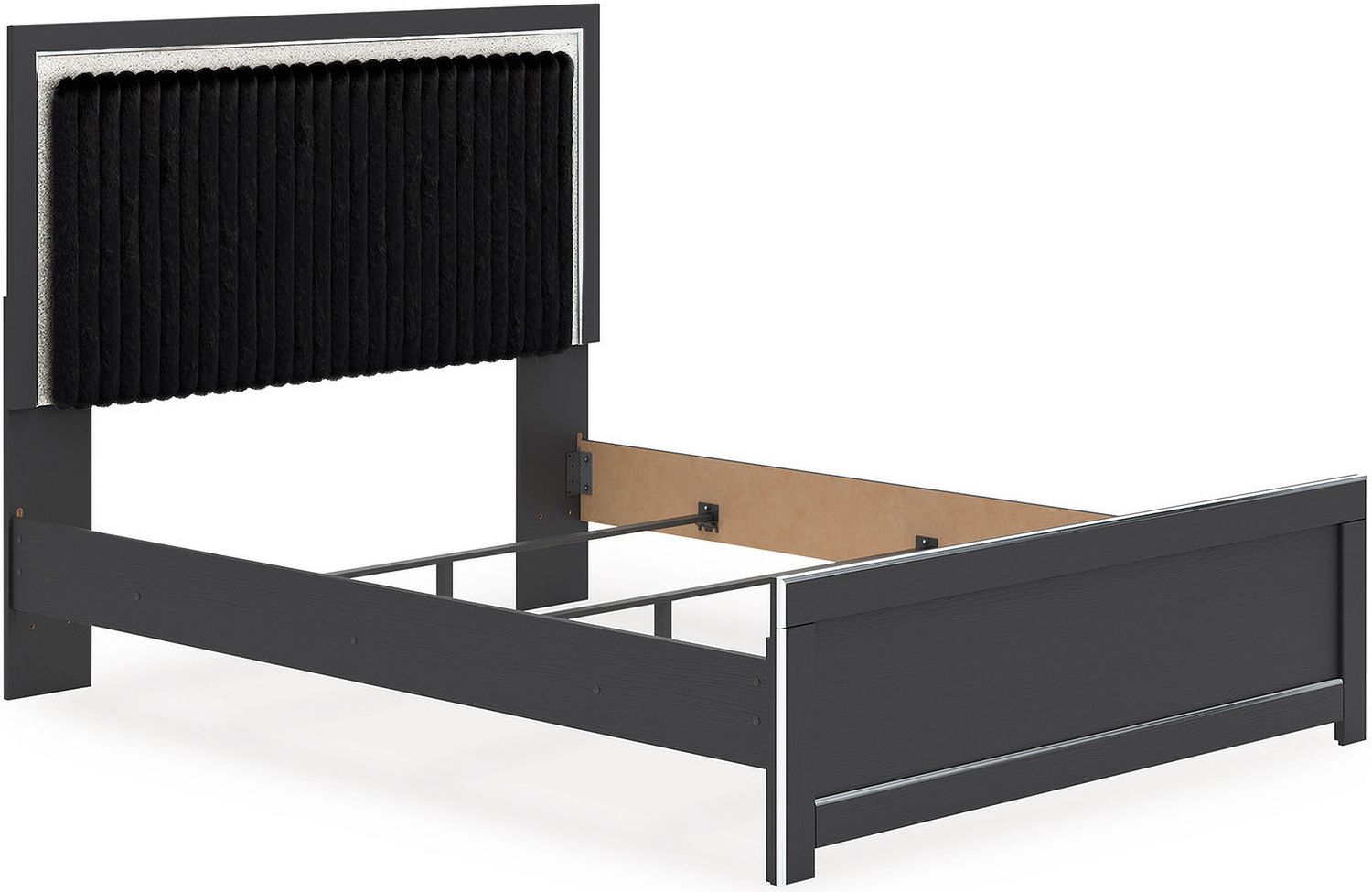 Ravalori Queen Upholstered Panel Headboard In Black NCB338057