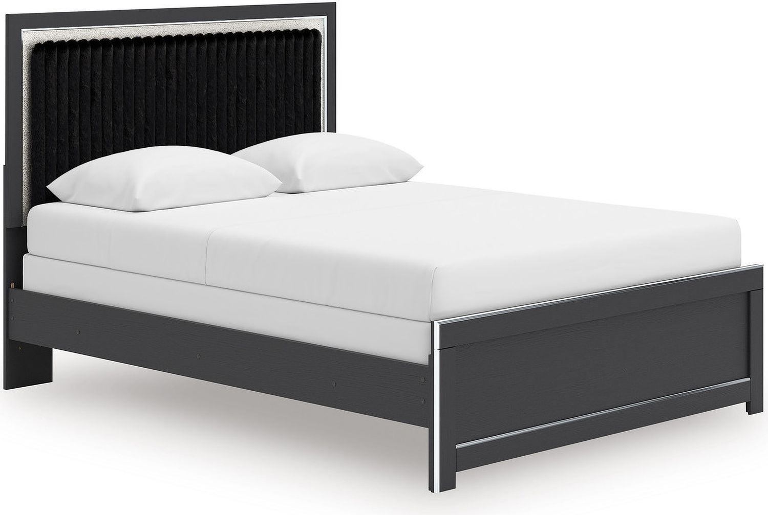 Ravalori Queen Upholstered Panel Headboard In Black NCB338057