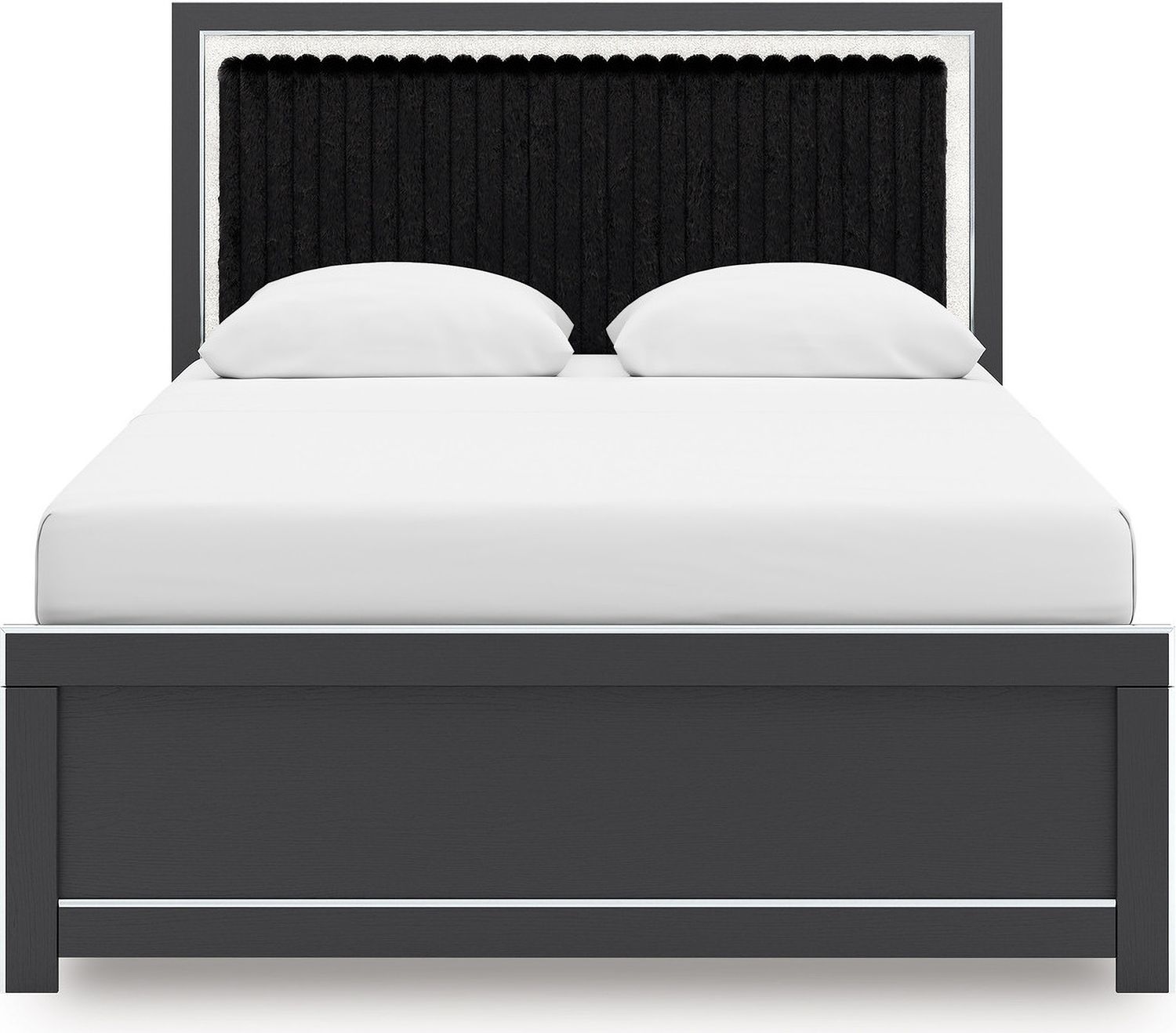 Ravalori Queen Upholstered Panel Headboard In Black NCB338057