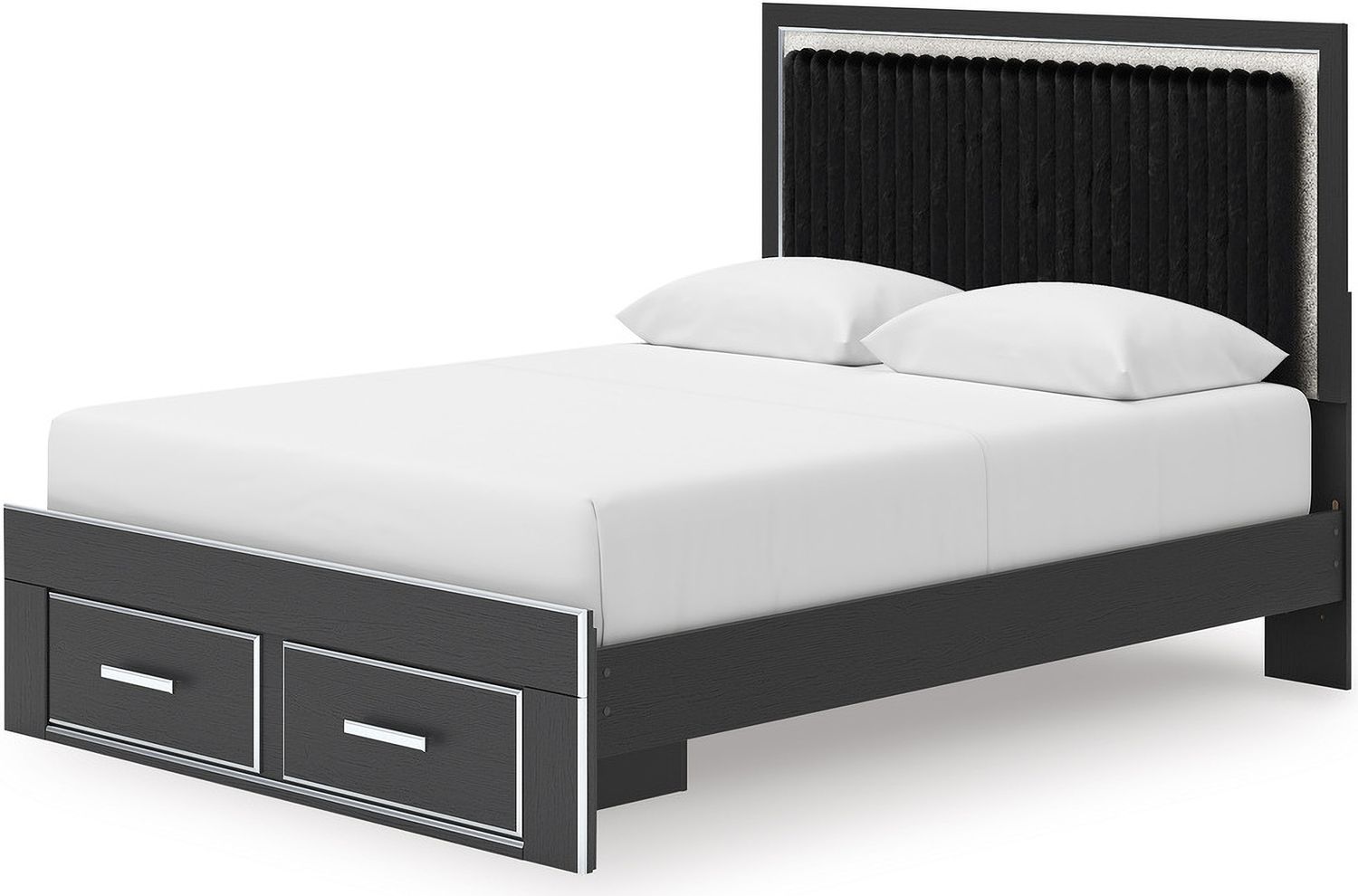 Ravalori Queen Upholstered Panel Headboard In Black NCB338057