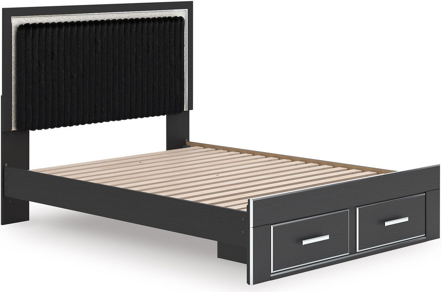 Ravalori Queen Upholstered Panel Headboard In Black NCB338057