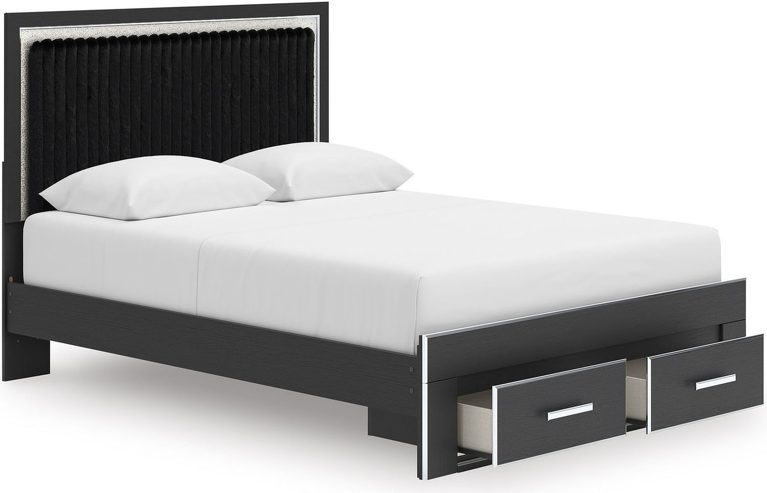 Ravalori Queen Upholstered Panel Headboard In Black NCB338057