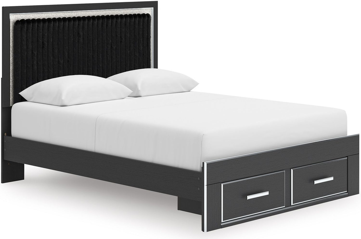 Ravalori Queen Upholstered Panel Headboard In Black NCB338057