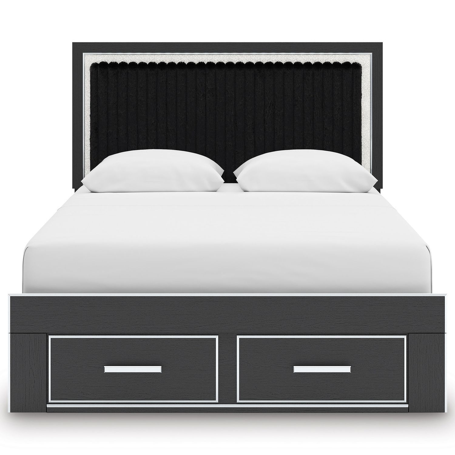 Ravalori Queen Upholstered Panel Headboard In Black NCB338057