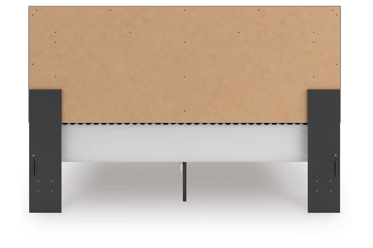 Ravalori King Upholstered Panel Platform Bed In Black NCB3380B10