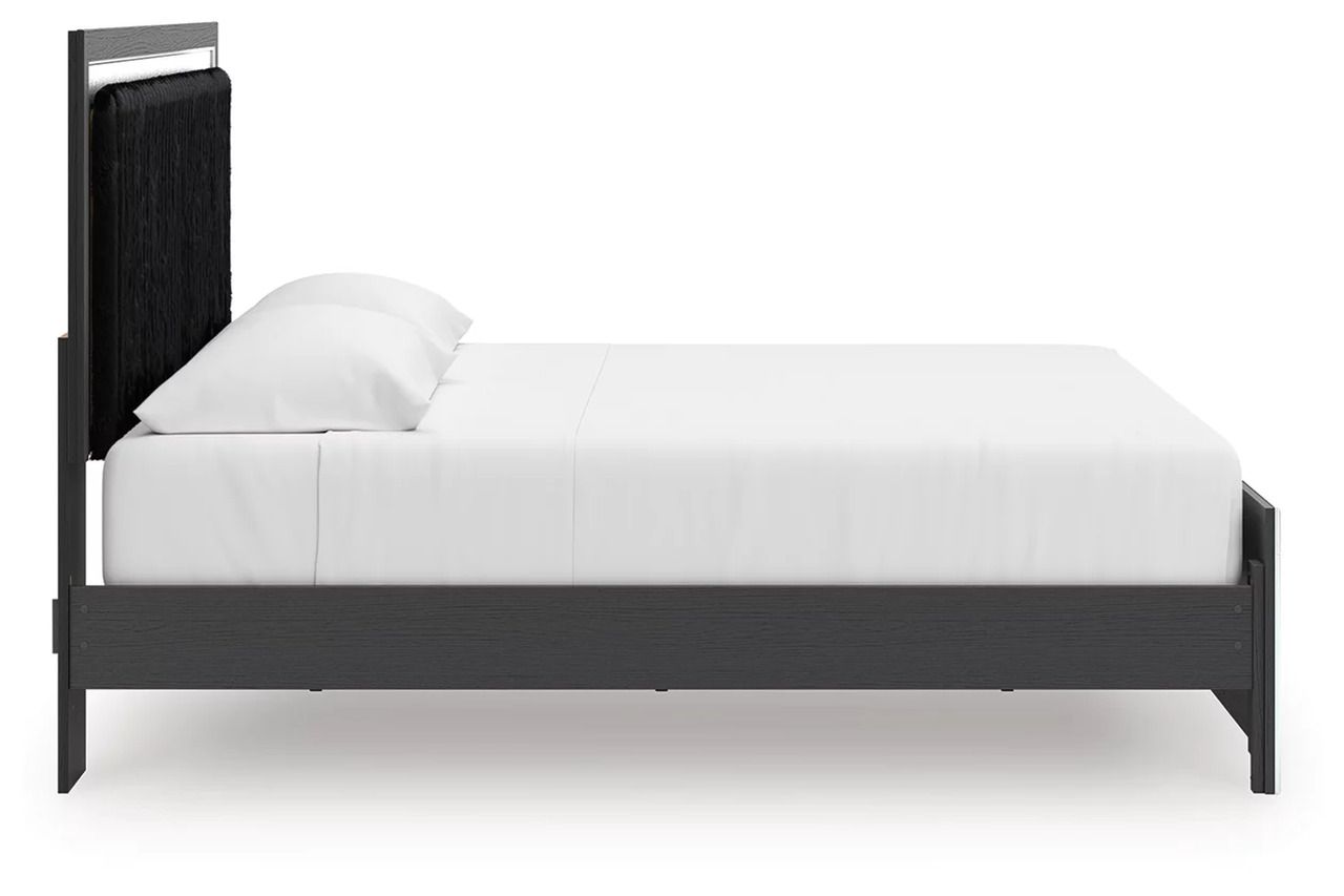 Ravalori King Upholstered Panel Platform Bed In Black NCB3380B10