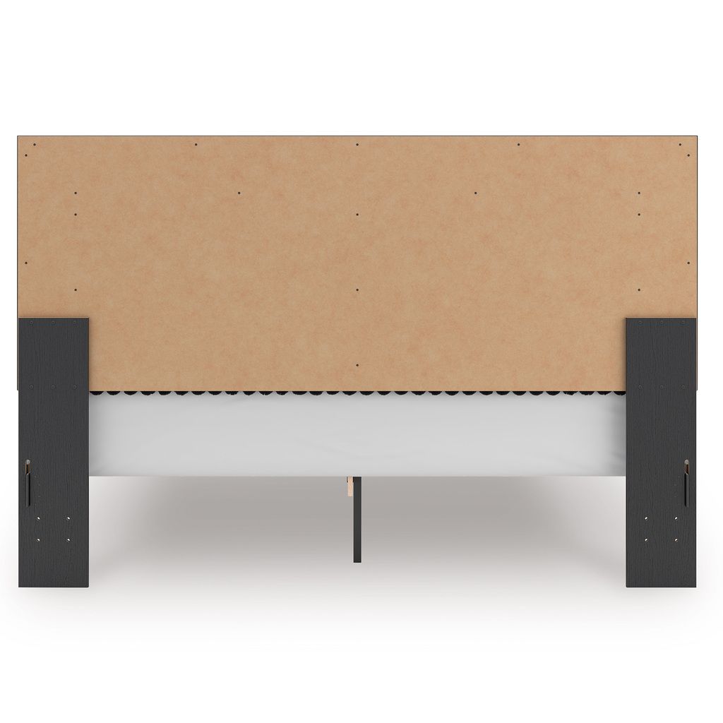 Ravalori King Upholstered Panel Platform Bed In Black NCB3380B10
