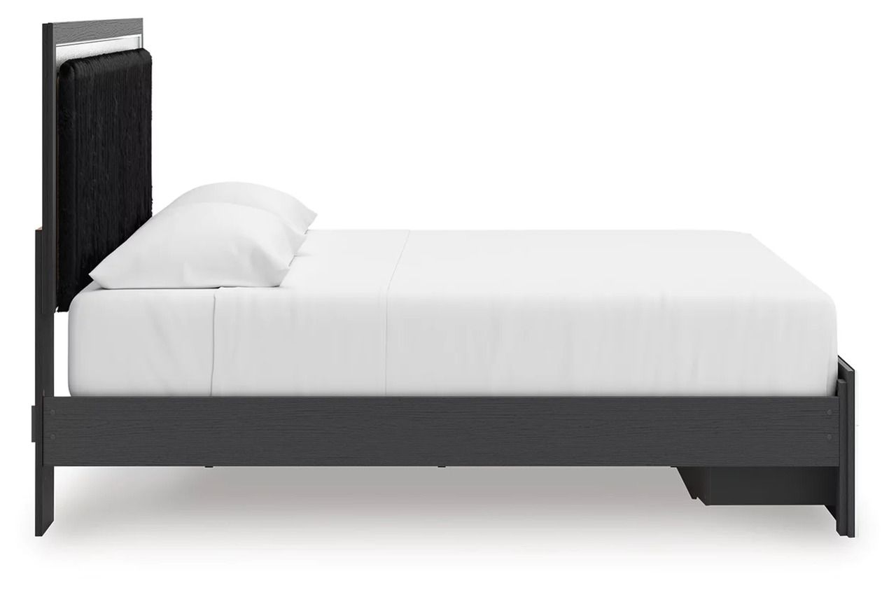 Ravalori King Upholstered Panel Storage Bed In Black NCB3380B11