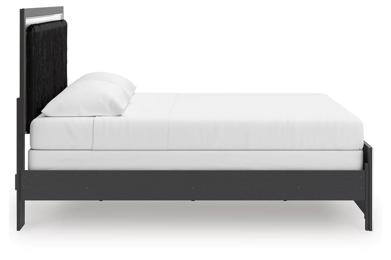 Ravalori King Upholstered Panel Bed In Black NCB3380B12