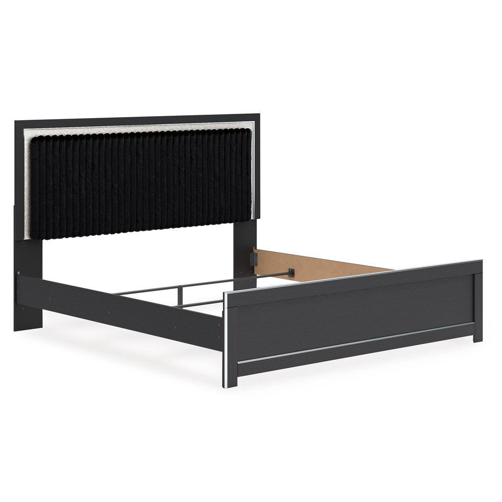Ravalori King Upholstered Panel Bed In Black NCB3380B12