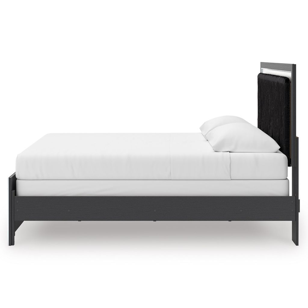 Ravalori King Upholstered Panel Bed In Black NCB3380B12