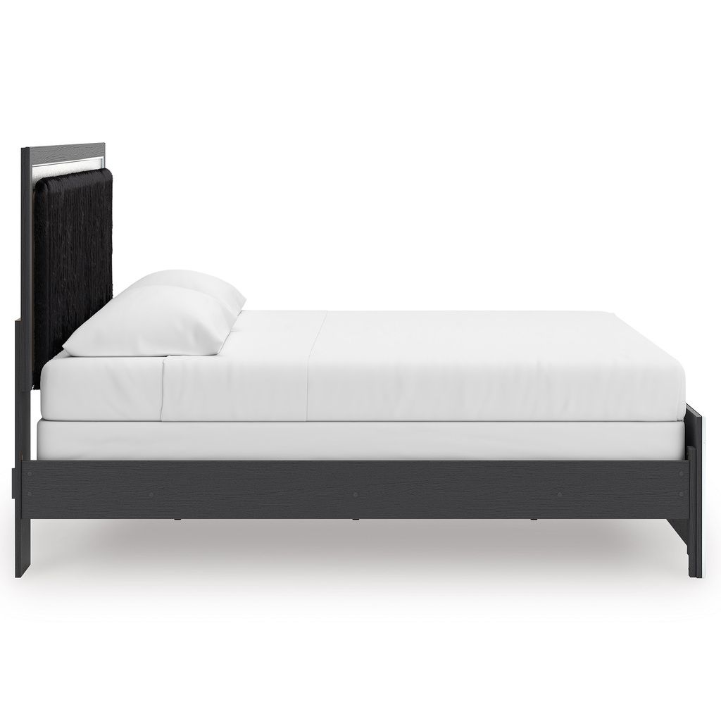 Ravalori King Upholstered Panel Bed In Black NCB3380B12