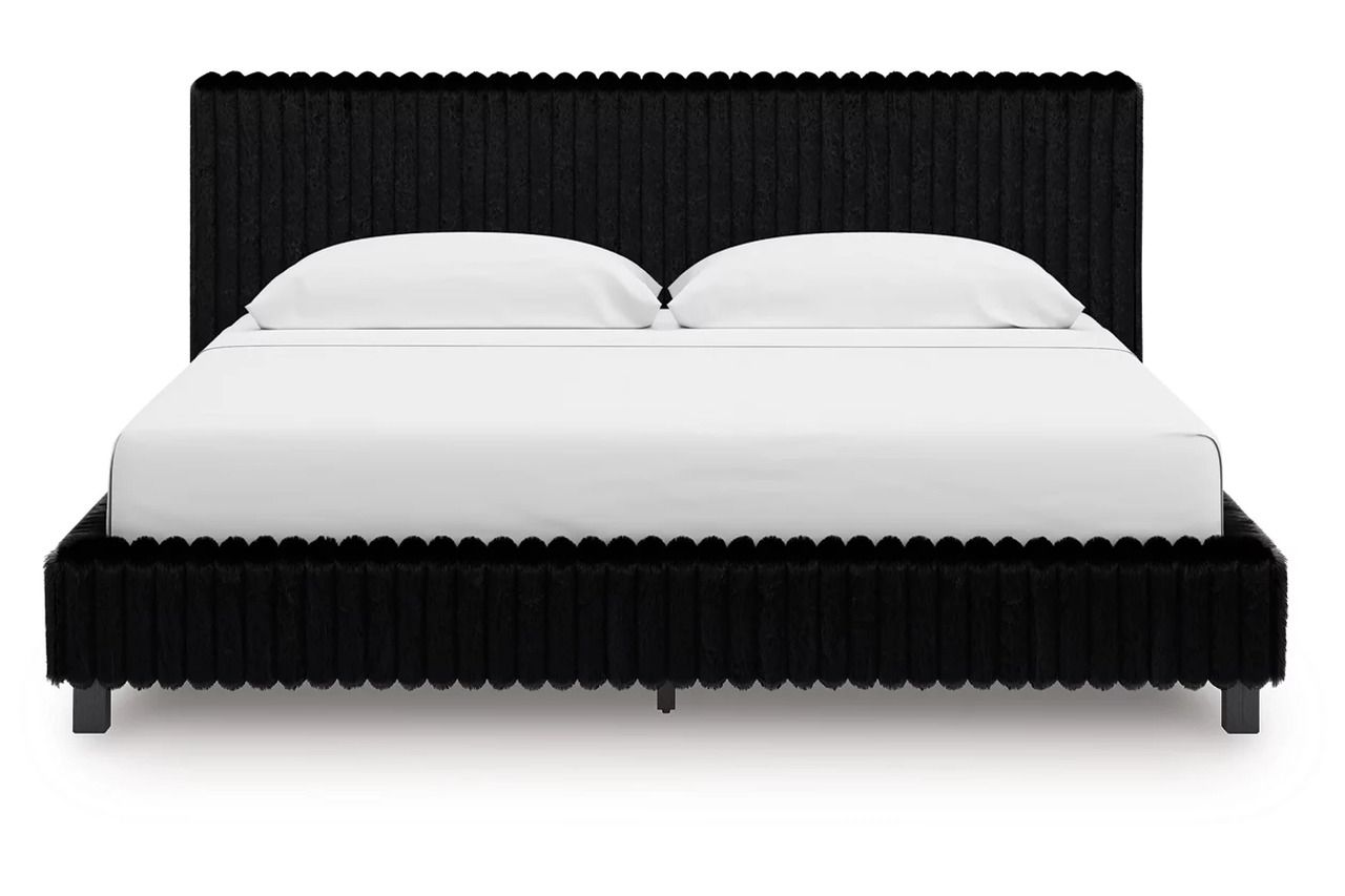 Ravalori King Upholstered Bed In Black NCB3380B13