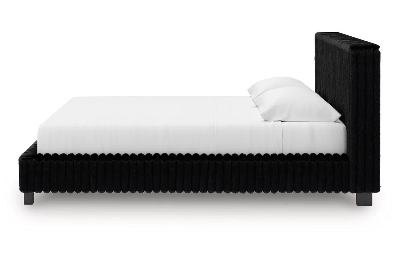 Ravalori King Upholstered Bed In Black NCB3380B13