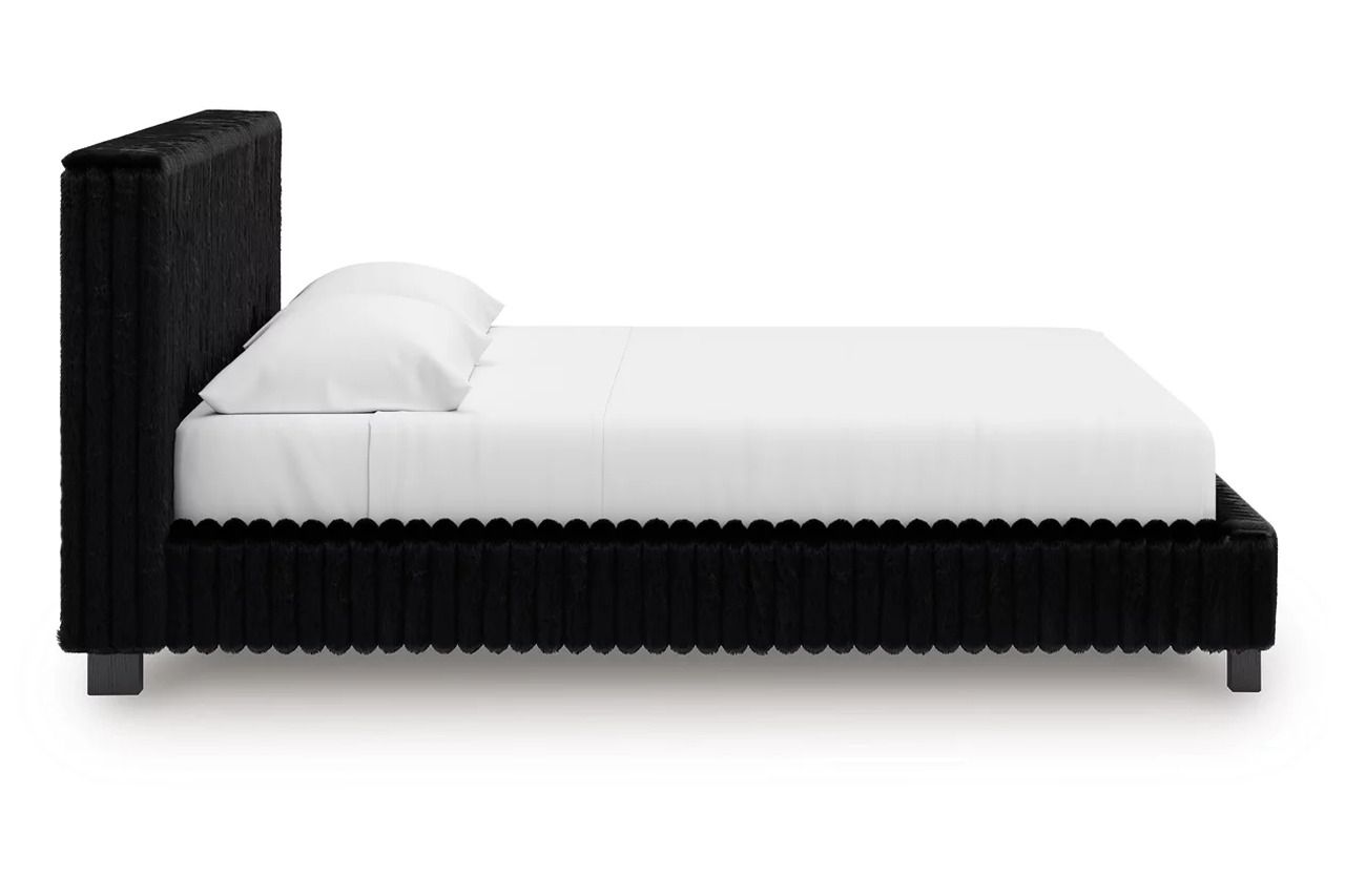 Ravalori King Upholstered Bed In Black NCB3380B13