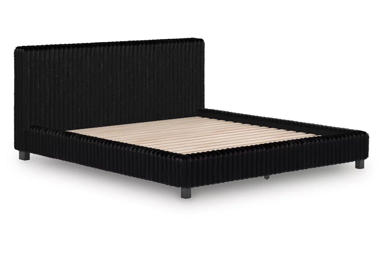 Ravalori California King Upholstered Bed In Black NCB3380B14