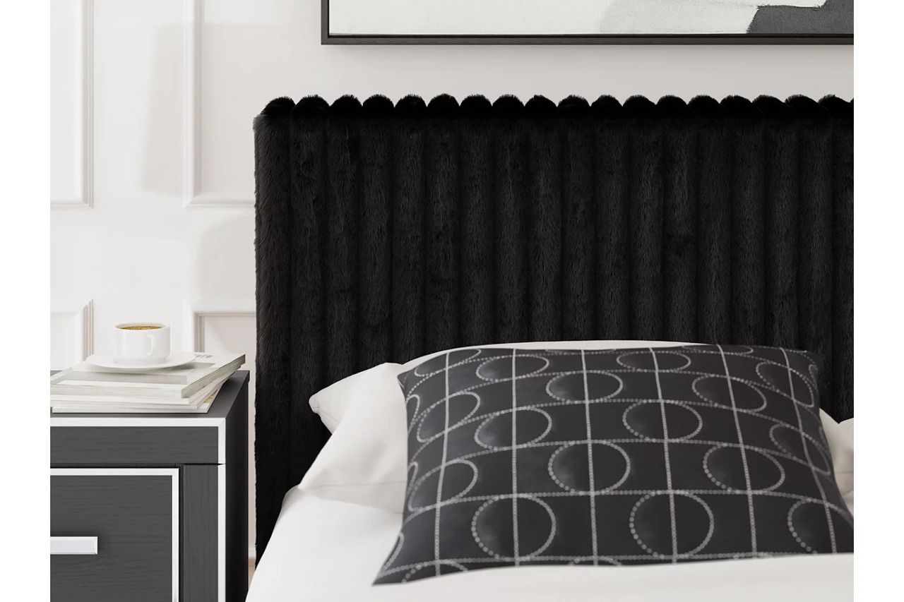 Ravalori California King Upholstered Bed In Black NCB3380B14
