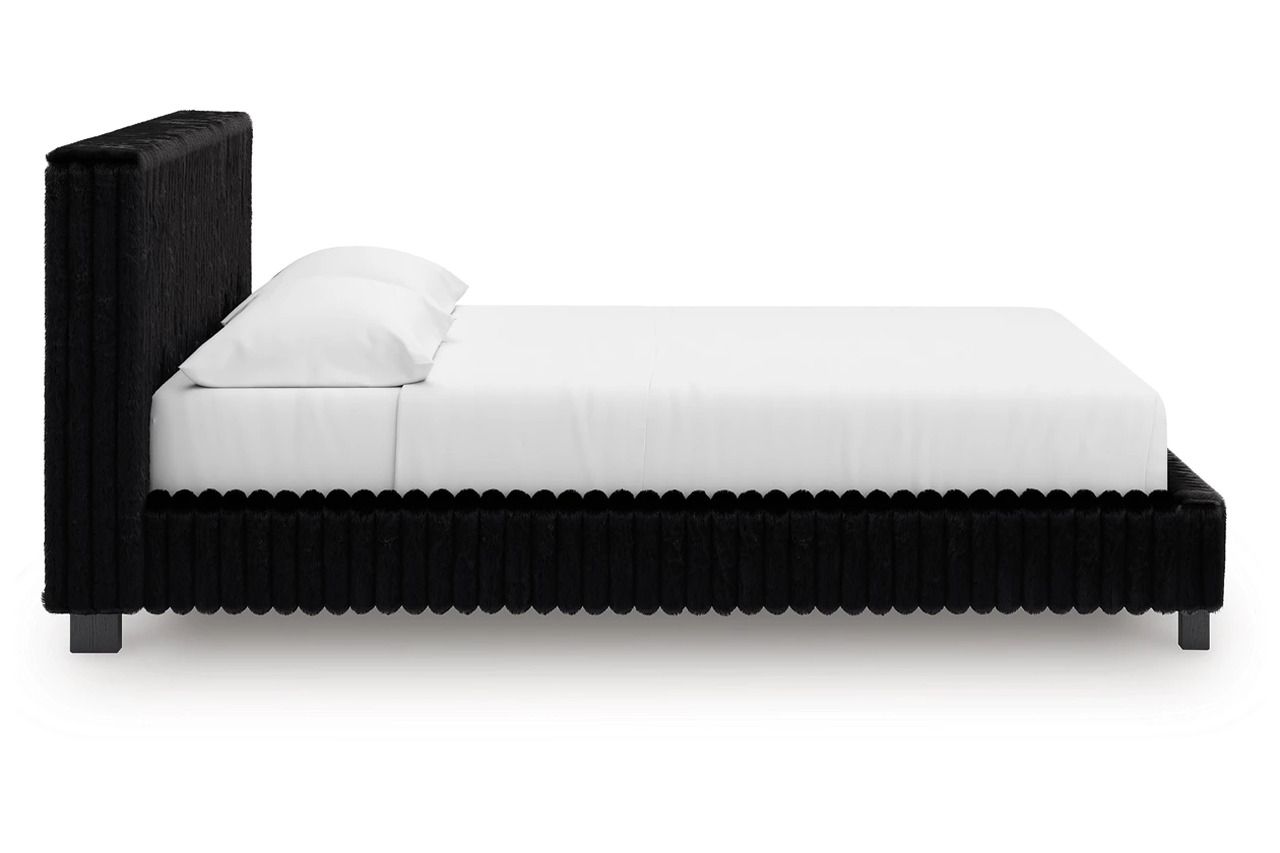 Ravalori California King Upholstered Bed In Black NCB3380B14