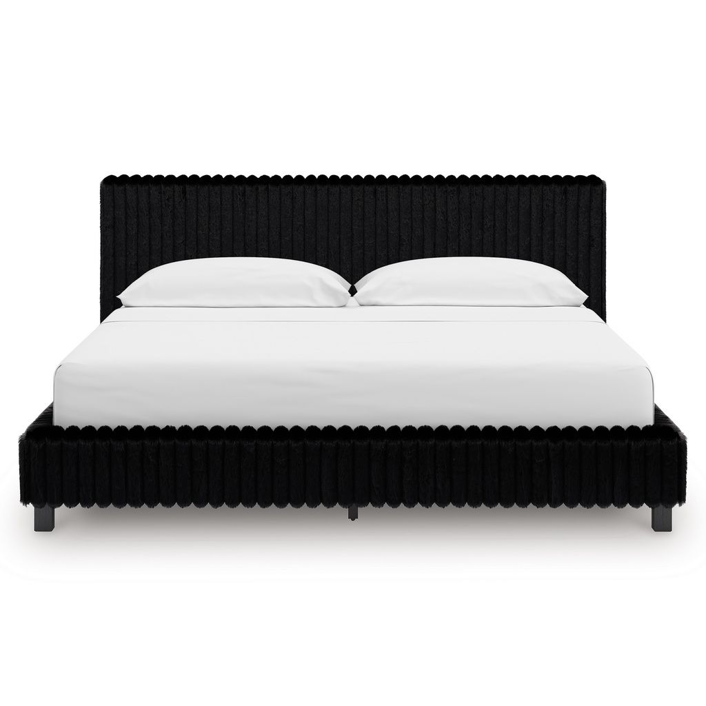 Ravalori California King Upholstered Bed In Black NCB3380B14