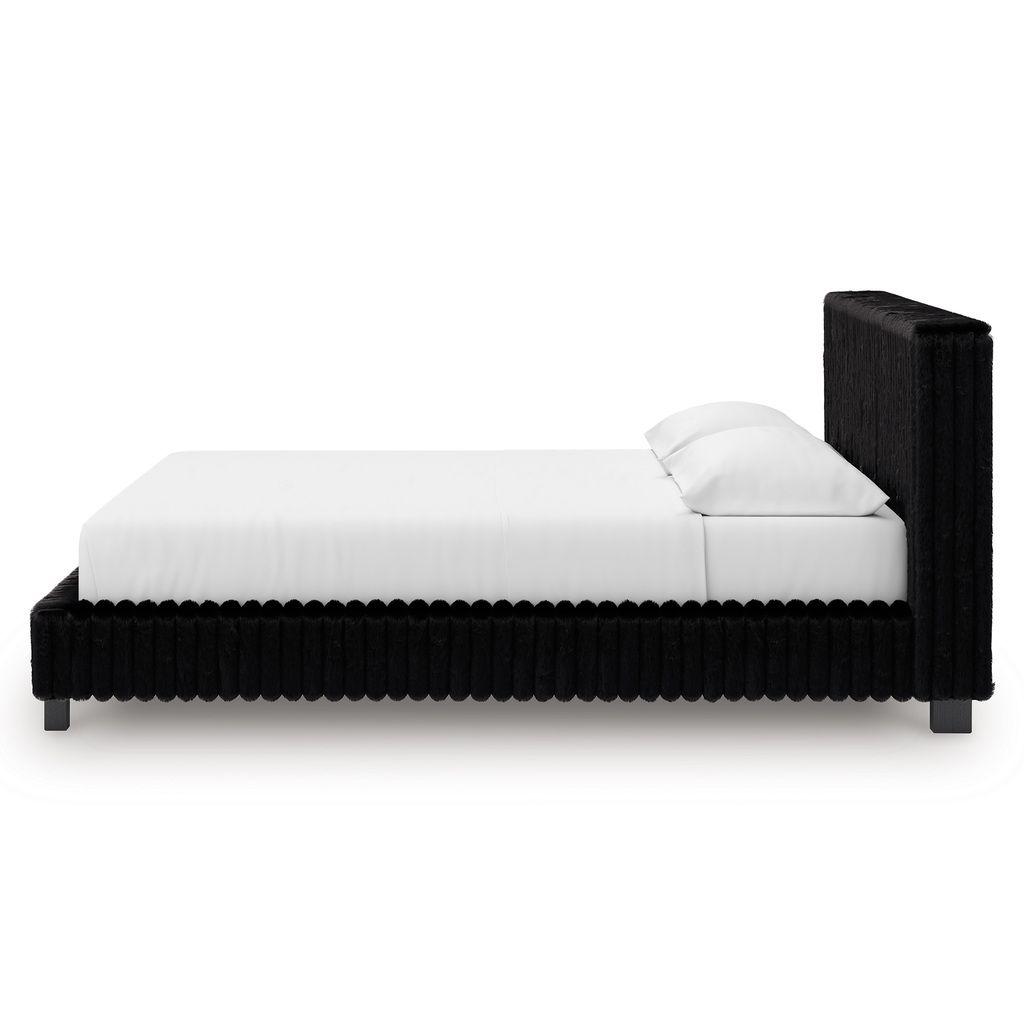 Ravalori California King Upholstered Bed In Black NCB3380B14