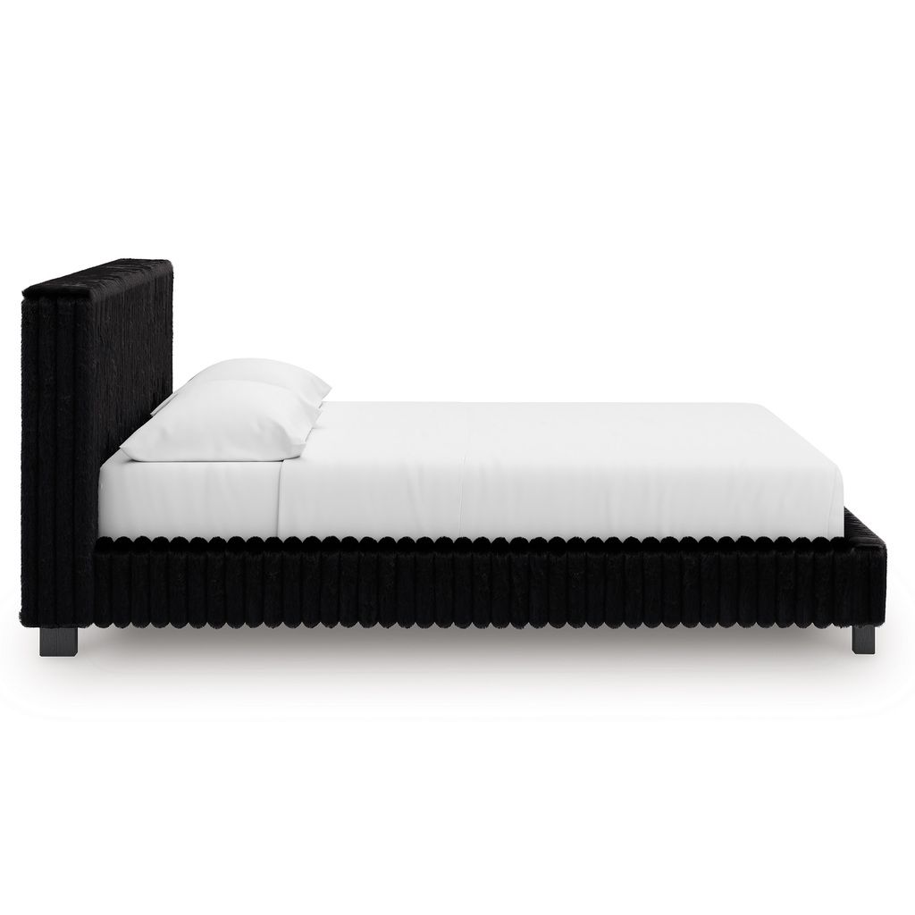 Ravalori California King Upholstered Bed In Black NCB3380B14