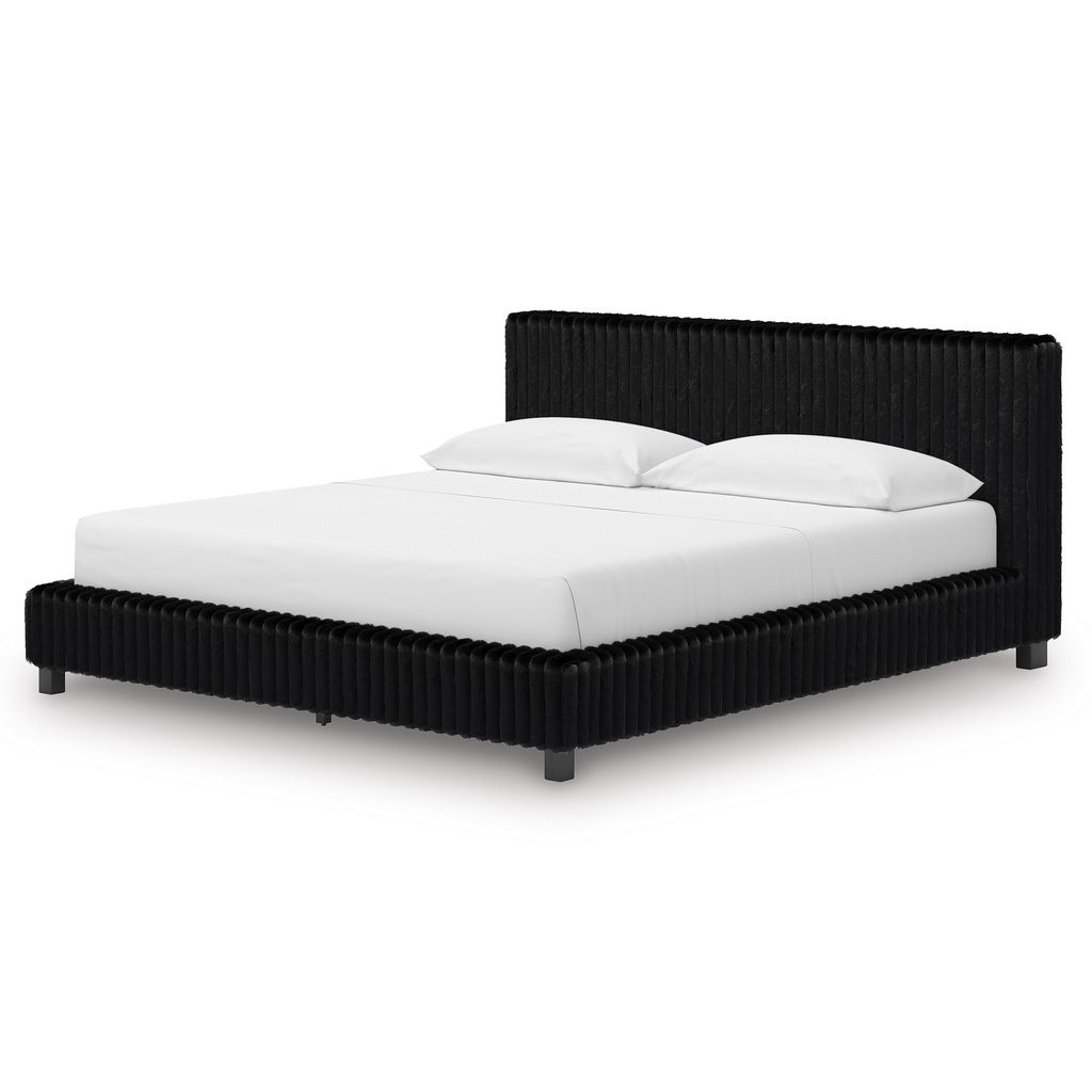 Ravalori California King Upholstered Bed In Black NCB3380B14