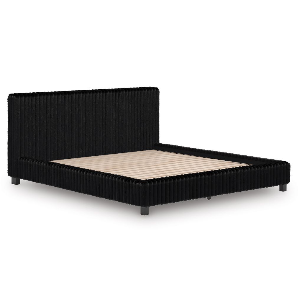 Ravalori California King Upholstered Bed In Black NCB3380B14