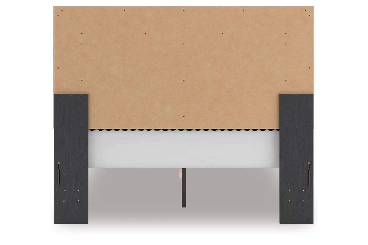 Ravalori Queen Upholstered Panel Platform Bed In Black NCB3380B2