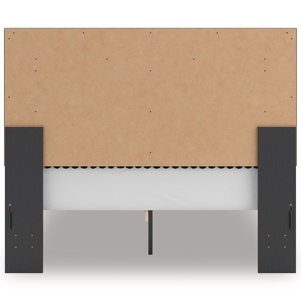 Ravalori Queen Upholstered Panel Platform Bed In Black NCB3380B2