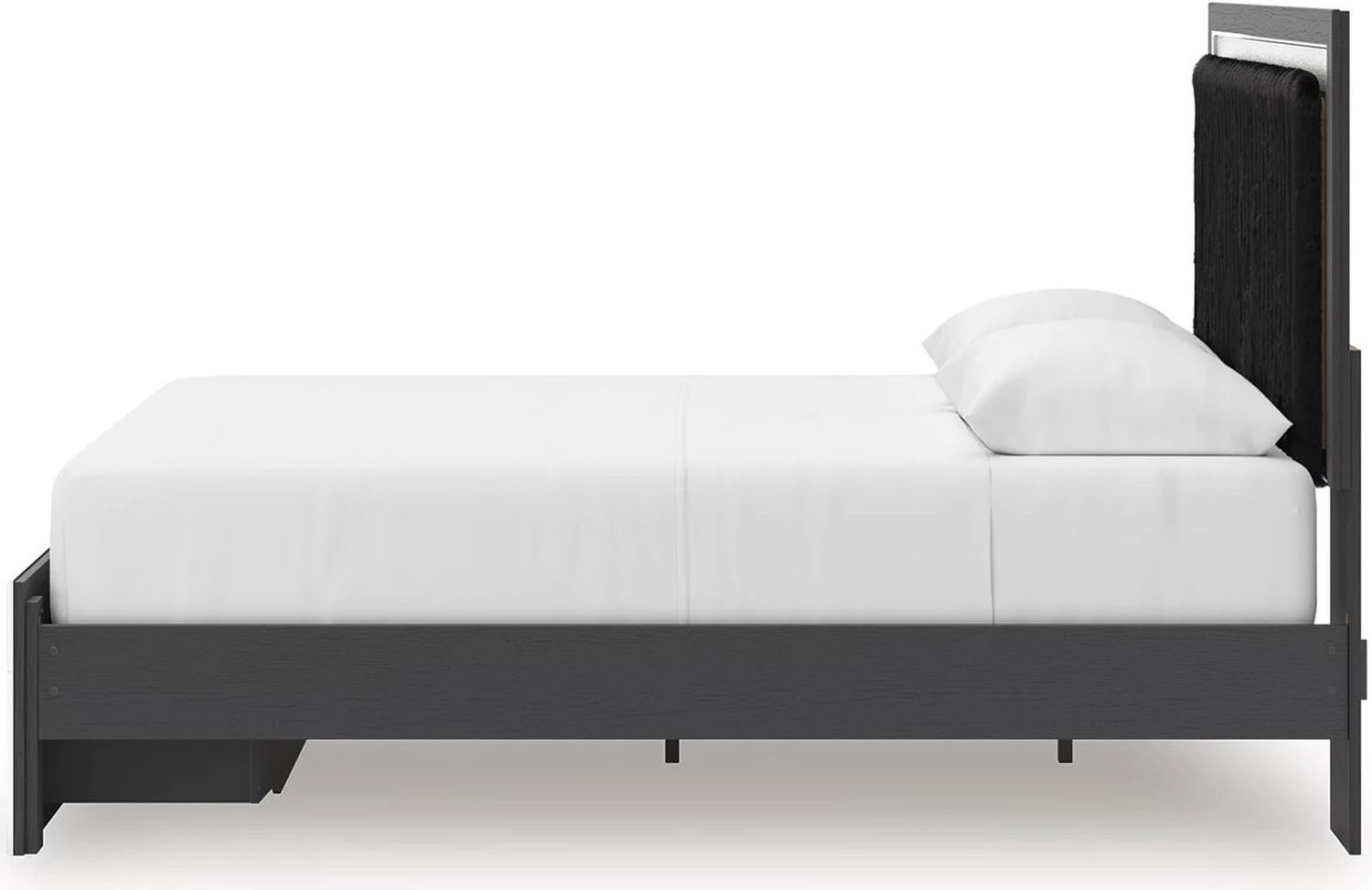 Ravalori Queen Upholstered Panel Storage Bed In Black NCB3380B4
