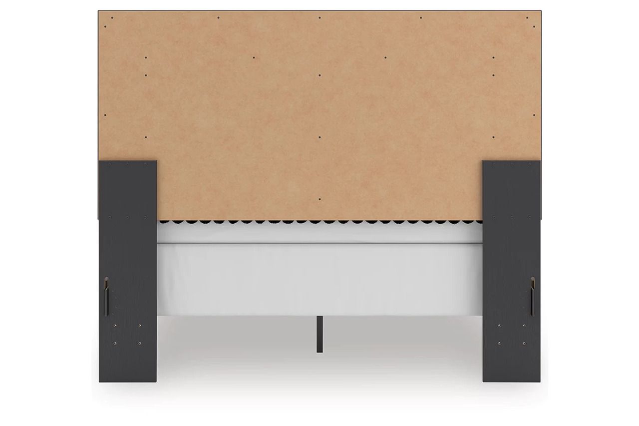 Ravalori Queen Upholstered Panel Bed In Black NCB3380B6
