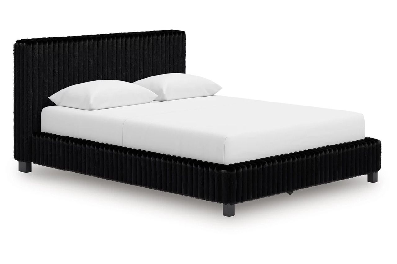 Ravalori Queen Upholstered Bed In Black NCB3380B8