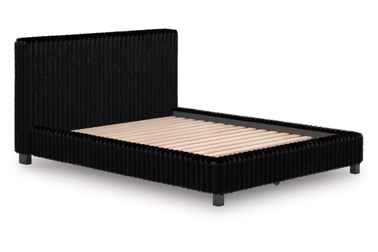 Ravalori Queen Upholstered Bed In Black NCB3380B8