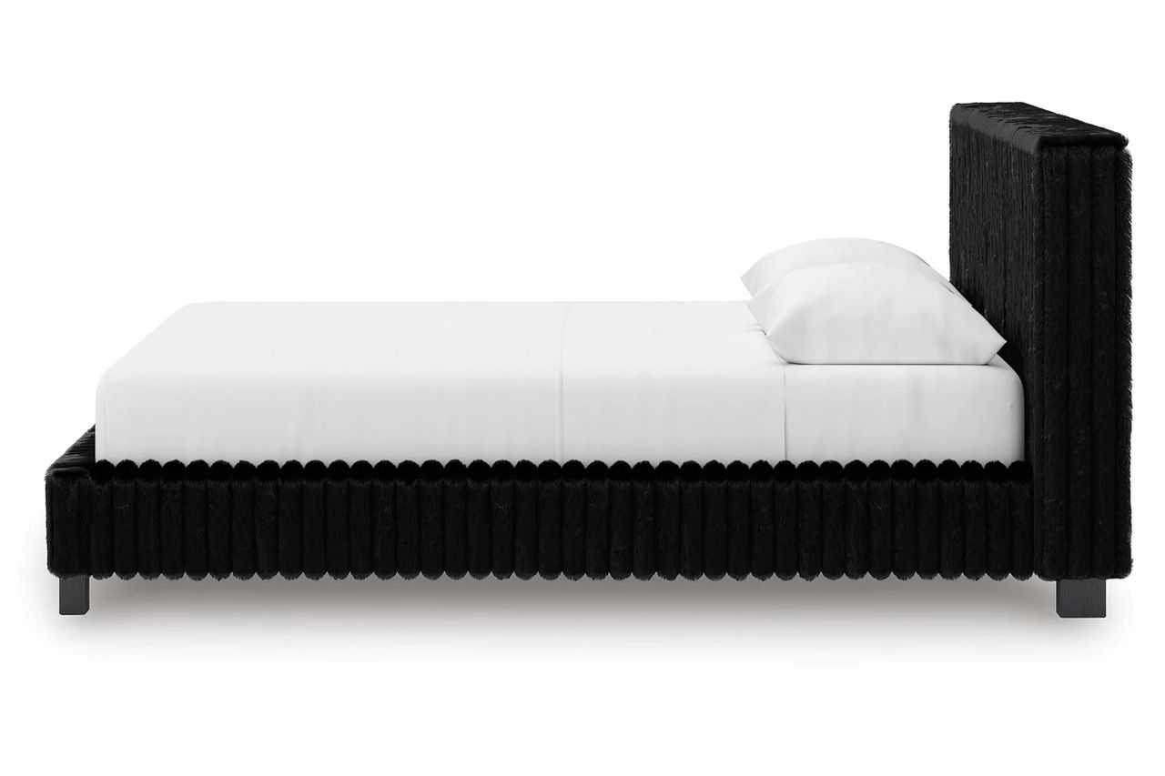 Ravalori Queen Upholstered Bed In Black NCB3380B8