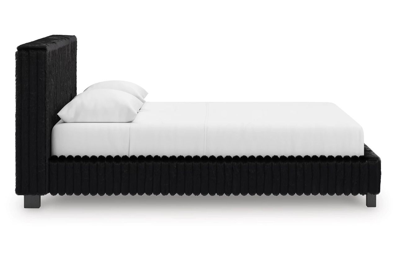 Ravalori Queen Upholstered Bed In Black NCB3380B8