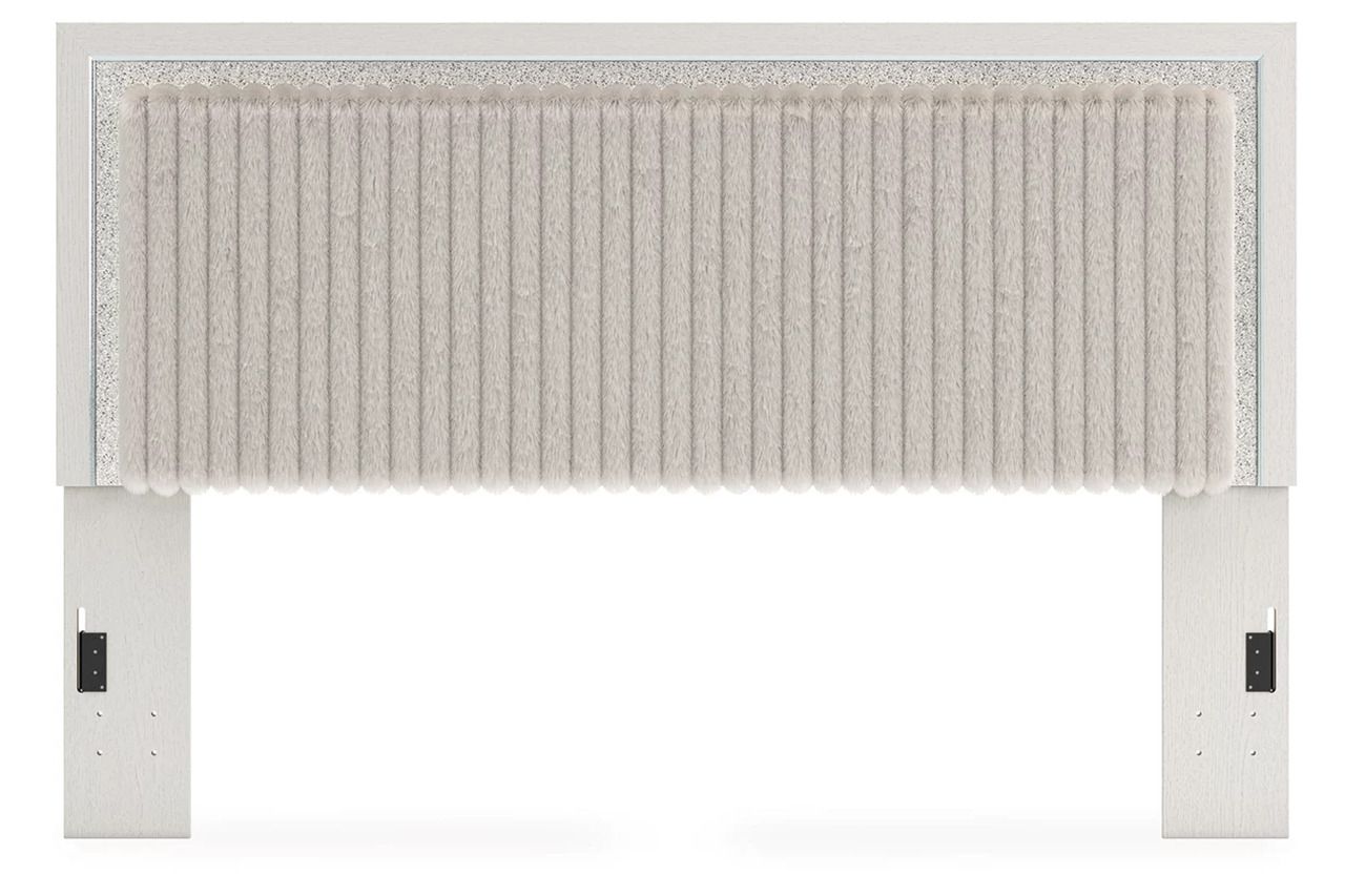 Ravalori King Upholstered Panel Headboard In White NCB338158