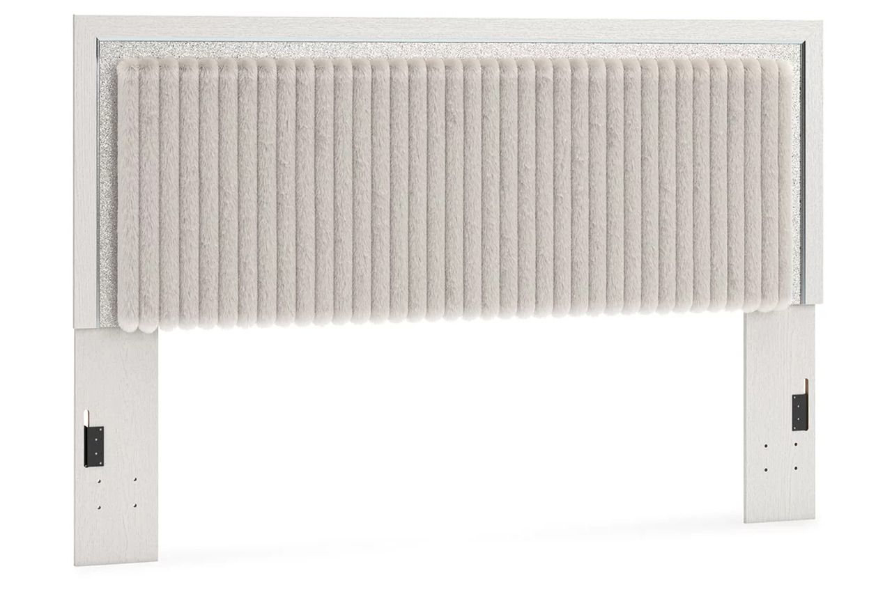 Ravalori King Upholstered Panel Headboard In White NCB338158