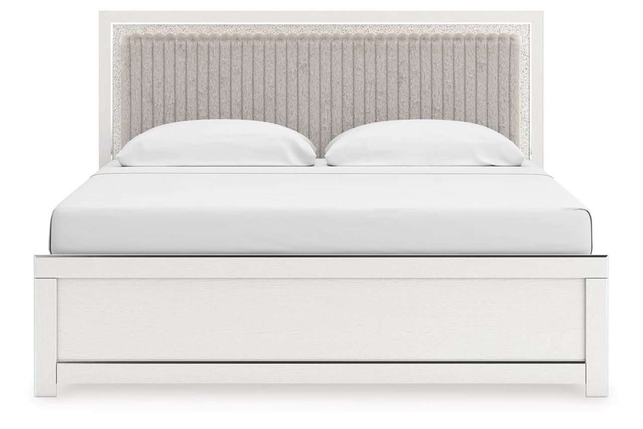 Ravalori King Upholstered Panel Bed In White NCB3381B10