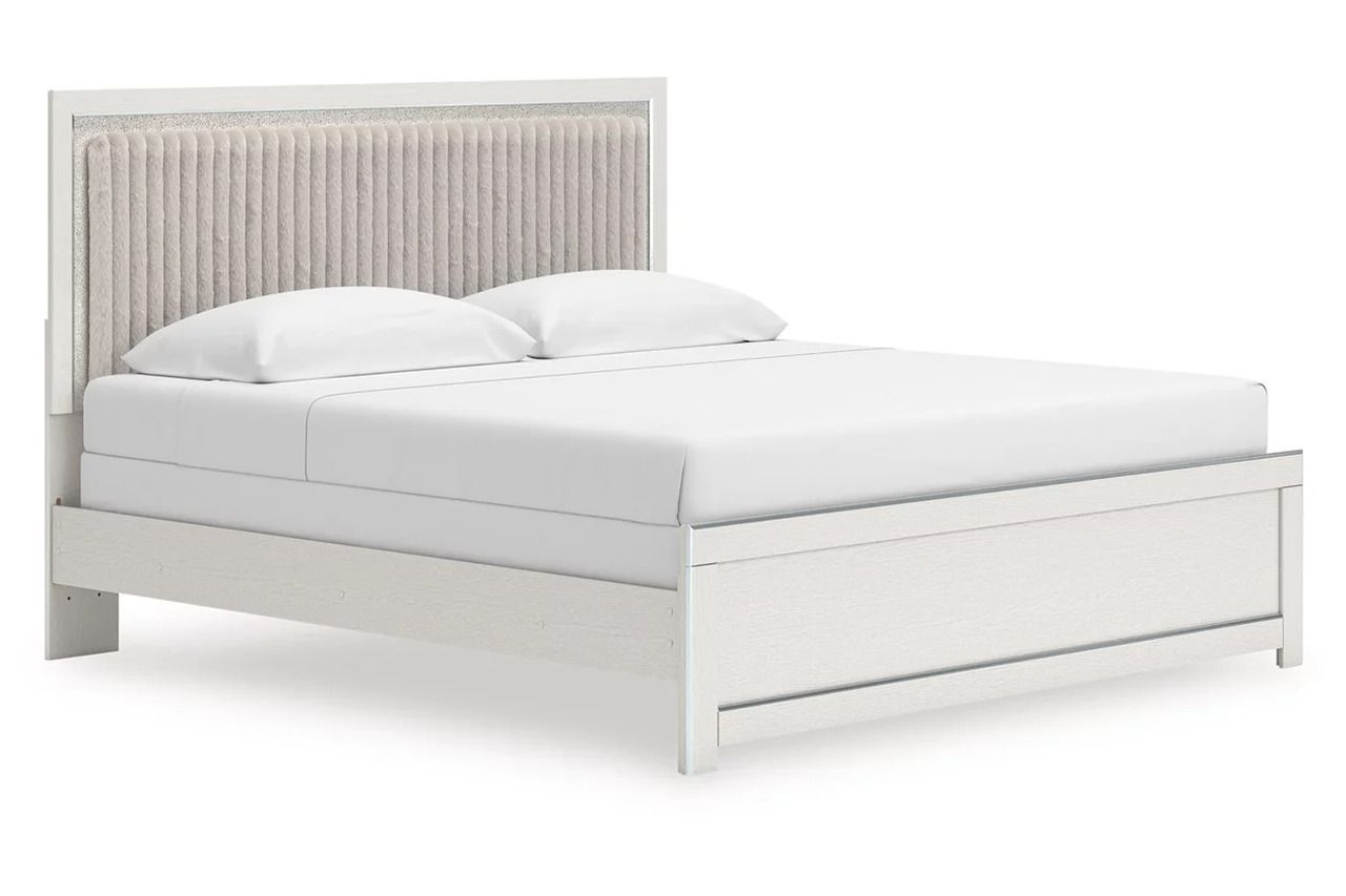 Ravalori King Upholstered Panel Bed In White NCB3381B10