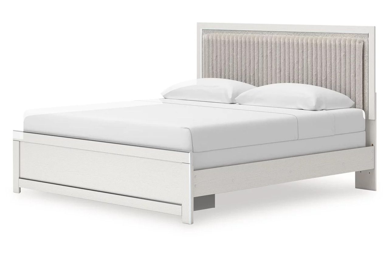 Ravalori King Upholstered Panel Bed In White NCB3381B10