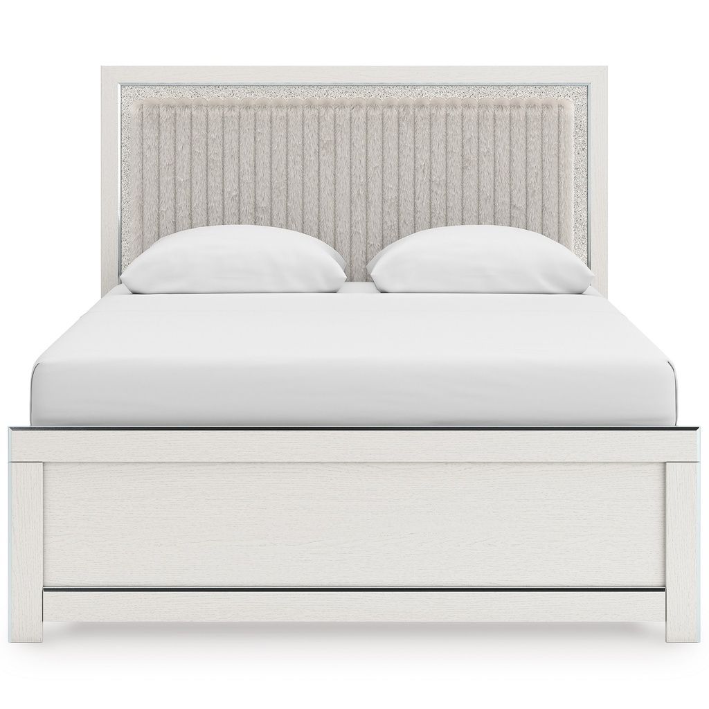 Ravalori King Upholstered Panel Bed In White NCB3381B10