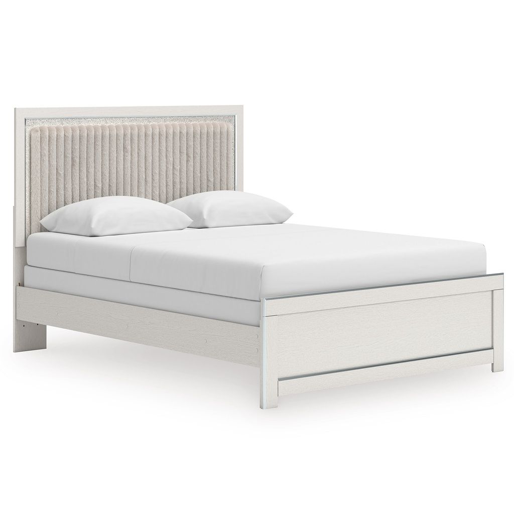 Ravalori King Upholstered Panel Bed In White NCB3381B10