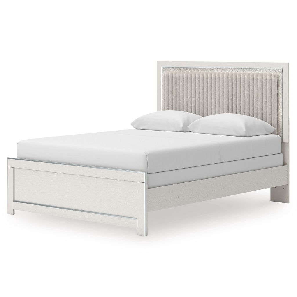 Ravalori King Upholstered Panel Bed In White NCB3381B10