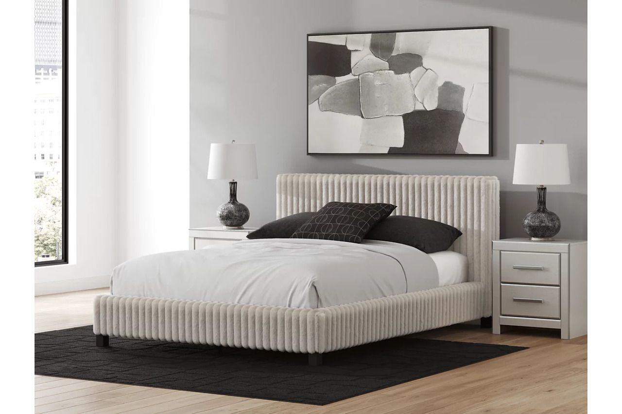 Ravalori Queen Upholstered Bed In White NCB3381B11
