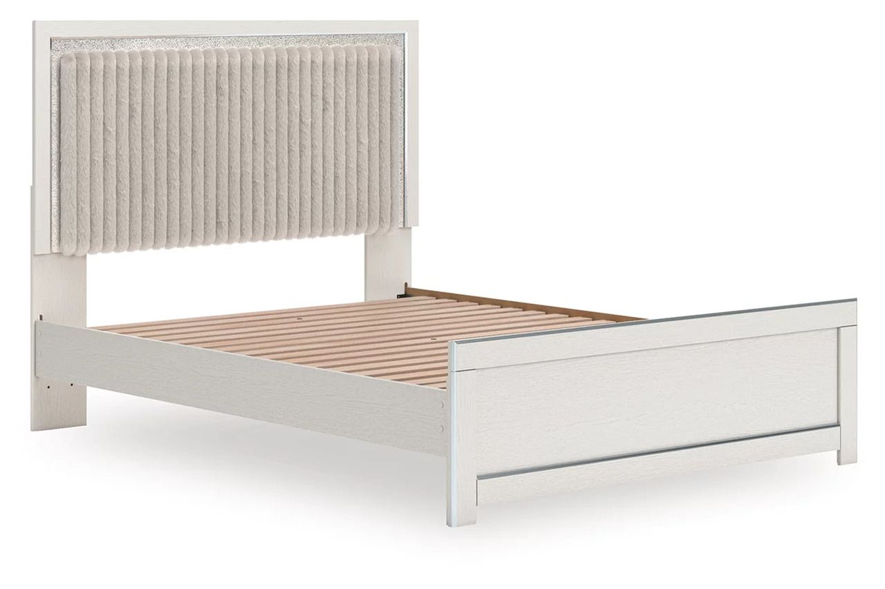 Ravalori Queen Upholstered Panel Bed In White NCB3381B2